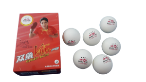 Bola Tenis Meja Double Fish V40+ 3 Bintang Putih - Paket 6pcs