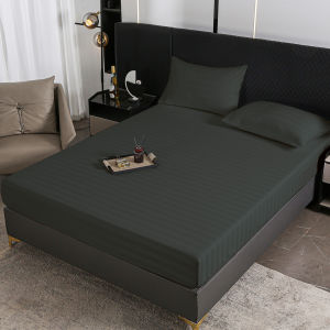 Striped Bedsheet 3in1 Hotel quality Full Garterized Bed Sheet Canadian Cotton Bedding Single Double Queen King Bed Cover