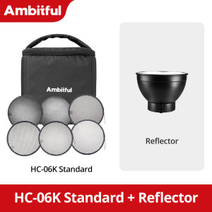 Ambitful HC-06K Honeycomb Grid Kit Six Angles Light Scattering With Storage Bag For 18cm Reflector