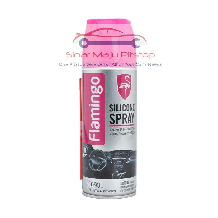 Flamingo Silicone Spray 450 ml Original - Cairan Wax Spray Perawatan Interior Mobil & Jok Kulit & Vinyl & Karpet & Dashboard & Plafon Mobil