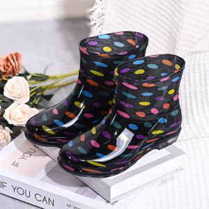 CHUN053634 Chống trơn trượt Giày bốt đi mưa ngắn dành cho nữ Giày cổ thấp Chống thấm nước Giày đi mưa làm vườn Thực tế Nhẹ Giày đi nước Dùng cho ngoài trời nhà bếp công việc