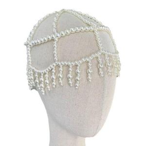 Modern Sparkling Pearls Caps Hair Bridal Headpieces Party Full Pearls Tassels Hat Eye-catching Hair