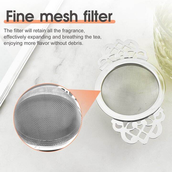 2Pcs Tea Filter, Stainless Steel Tea Strainer with Bowl, Ultra Fine ...