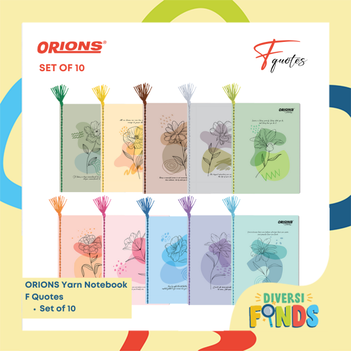 Orions Quotes YARN Notebook W/Plastic Jacket 80lvs- Set of 1, 3, 6, 10 ...