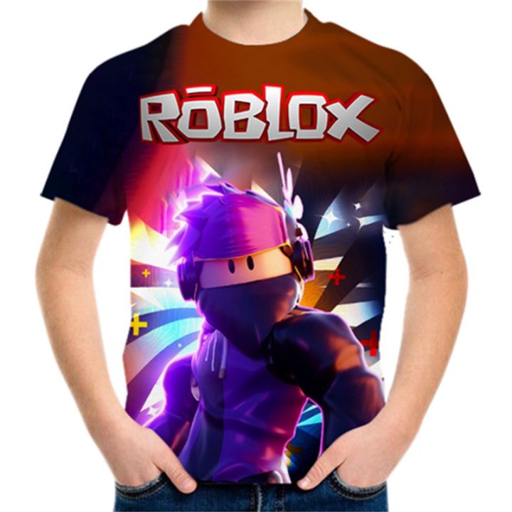 Roblox T-shirt for Kids Boys Game Cartoon Character Shirts Clothes Full  Printed [5-12 Years Old]