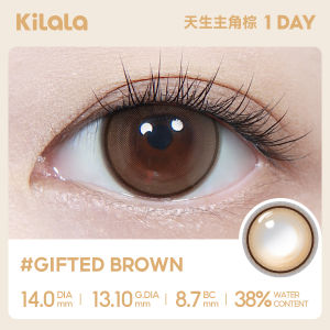 Kilala (10 pcs ) Daily Disposable Color Contact Lenses 1 Day Cosmetic Contact Lenses with Power 14mm 38% Water Content Gifted Grey / Gifted Brown Soft Nature Lens