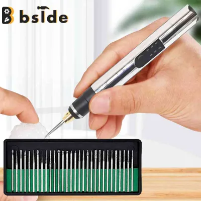 Bside ชุดเครื่องมือช่างปากกาแกะสลักช่างแกะสลักไฟฟ้าสามารถชาร์จได้สว่านไฟฟ้าปากกาแกะสลัก3เกียร์สามารถปรับได้เครื่องมือไฟฟ้าแบบทำมือสำหรับเครื่องประดับไม้แก้ว