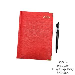 2026 A4 B5 A5 Diary planner Malaysia  One Day a Page Padded Front hardback leatherette cover with gold corner buku diary daily diary planner thick book diari tebal Satu hari satu halaman diari