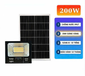 Đèn Pha Năng Lượng Mặt Trời Ánh Sáng Vàng 100W 200W 300W 500w