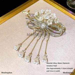 [COD] Modingdue Hollow Out Bowknot Hair Clips For Women Flower Tassel Hair Claw Girls Fashion Elegant Shiny Barrettes Hair Accessoires