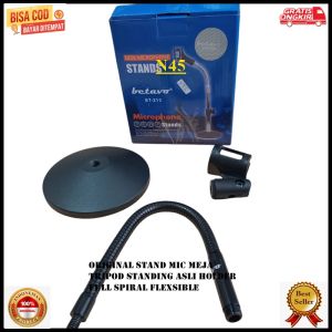 N45 BETAVO ORIGINAL STAND MIC MEJA 41 CM PEGANGAN BAHAN BESI FULL SPIRAL FLEXSIBLE TRIPOD STANDING A