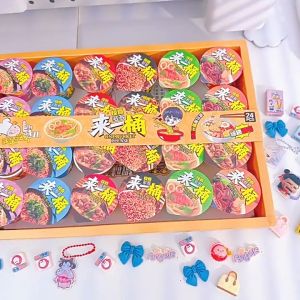 SKISOPGO Dollhouse Mini Food Play Instant Noodle Blind Box A Variety of Simulation Snack Box Beverage Bottle Doll Toy