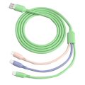 [silicone] 3-in-1 charging cable for Micro/Phone/Type-C fast charging data cable USB charging cable. 
