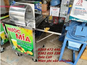 Máy ép mía vĩa hè có bánh xe máy ép nước mía 1 lần siêu sạch