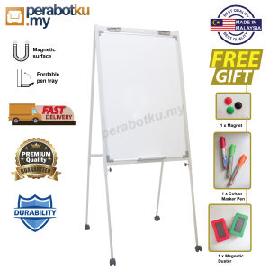 Magnetic Flip Chart Magnetic White Board with Roller Size 2x3 3x4 Flip Chart Paper Flip Chart Board with 5pcs Flip Chart Paper Perabotku.my