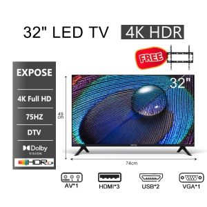 EXPOSE Smart TV 55 inches 4K UHD Flat Screen Smart Android TV 50 inch Bluetooth 5.0 Google TV Digital televisions