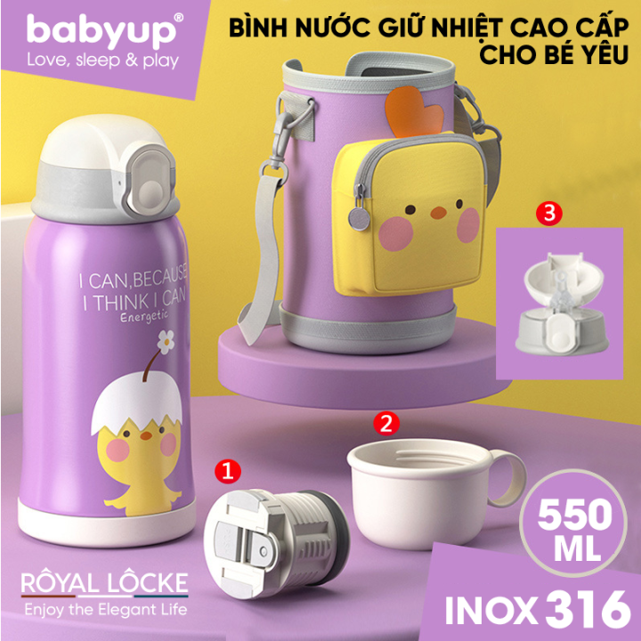 Bình nước cho bé đi học Chính hãng đầy đủ full phụ kiện. Bình giữ nhiệt ...
