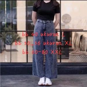 celana kulot jeans highwaits