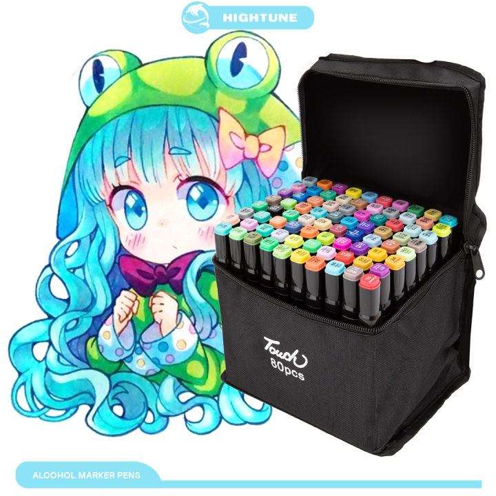 HIGHTUNE Marker Pen Set Touch Five Markers Dual Tip Color Alcohol