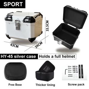 45L Box Motorcycle Top Box Aluminium Motorcycle Kotak Motosikal Peti Motorcycle Accessories Box Motor Belakang full set