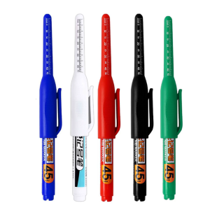 Long Head Marker Pen Deep Hole Woodworking Markers with 45mm Long Tip for Construction Metal Marking Woodworking Project