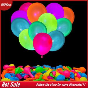 【COD】🔥🔥🔥 10Pcs Neon Glow Balloons Reusable Glow In The Dark Balloon 10 Inch Happy Birthday Party Wedding DIY Fluorescent Balloon Arch