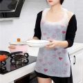 BESTIT 10Pcs/Bag Heart Printed Disposable Aprons Anti-fouling Oil-proof Cooking Apron Portable Non Woven Bib Restaurant Home Supplies. 