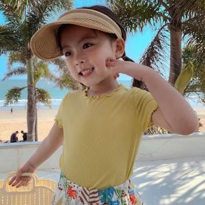 Magic Kids Chic Cotton Ruffle-Trim T-Shirt - Breathable & Comfortable for Girls 2-10 Years Old