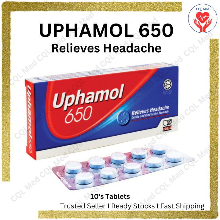 Uphamol 650mg 10's Tablets (Paracetamol)(For Fever And Headache) Lazada