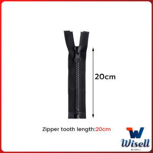 Wisell ซิปเสื้อ กระเป๋า ซิปเรซิน ทนต่อการสึกหรอ ดึงมือเรียบ ยิ่งใช้ยิ่งเนียน 1 ชิ้น black zipper
