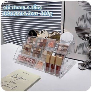Kệ đựng mỹ phẩm để bàn nhựa trong suốt son môi tủ để đồ trang điểm