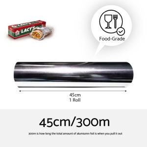 Lacys Aluminium Foil Heavy Duty - 1 Roll | 30cm x 7.62m | Heat Retention | Tear-resistant | Multi-Purpose