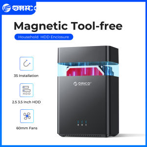 ORICO Vỏ Ổ Cứng 3.5 Inch Loại Từ Tính Hai Khoang Ốp HDD USB3.0 Sang SATA3.0 3.5 Hỗ Trợ UASP 12V4A Power MAX 20TB