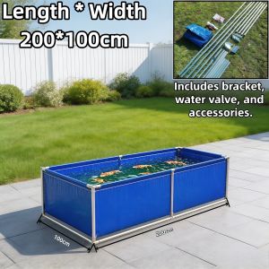 Heavy Duty PVC Fish Pond with Galvanized Steel Frame Foldable Waterproof Tarpaulin Backyard Pond