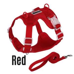 [Stock Ready] Dog Cat Harness Small Medium Pet Adjustable Transparent Buckle Leash Comfortable Walking狗狗牵引绳 宠物胸背带
