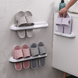 HKStorage Bathroom Wall-Mounted Slippers Plastic Shoe Storage Rack Behind the Door Wall Mount Rack