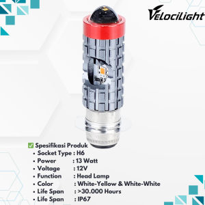 LAMPU LED H6 PROJIE LASER HI LO DUAL BEAM 2 WARNA AC&DC MOTOR  BEBEK MATIC UNIVERSAL LUXIMOS VORSON