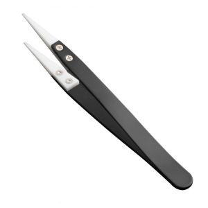 Ceramic Precision Tweezers Stainless Steel Curved Straight Tip Pointed Coil Heat Resistant Antistatic Tweezers