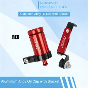 ARM Aluminum Cylindrical Brake Fluid Tank with Bracket Set Full CNC Universal Motorcycle Accessories