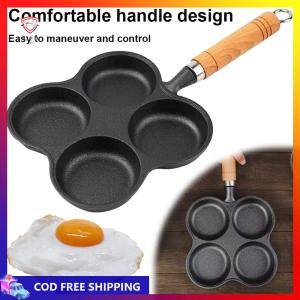4-Hole Egg Pancake Steak Cooking Pan Non Stick Multifunction Hamburger Steak Pan Suitable for Gas Stove Induction Cooker