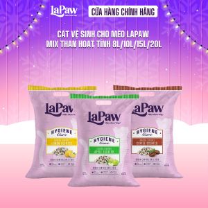 laPaw Cát vệ sinh cho mèo than hoạt tính cao cấp siêu vón cục siêu khử mùi thơm lâu ít bụi 8L/10L/15L/20L