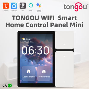TONGOU 3-Switch WiFi Smart Panel 3.5" Touch LCD SigMesh IR Remote Control. Works with Tuya/Smart Life App. FCC/ETL Certified.