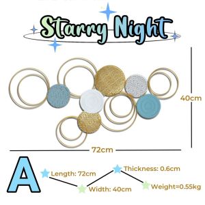 Starry Night Iron Wall Decor Nordic Light Luxury Fashion Circle Wall Decoration Sofa Background