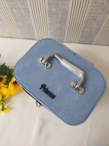 Pouch Makeup basic blue soft jeans/ tas kosmetik/ makeup box