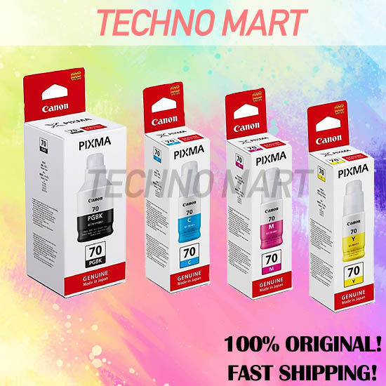 [Local Stock] Original GI-70 GI70 Black Cyan Magenta Yellow Ink Bottle ...