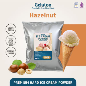 Bubuk Es Krim Hard Ice Cream Powder Premium Rasa Hazelnut Gelatoo Hazelnut 250 gram / 1 kg