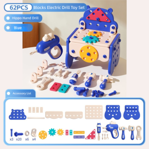 SWIFTTIDE 62Pcs Kids Tool Toys Set Plastic with Box Repair toolbox  DIY Educational Toy Gifts