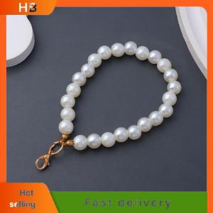 HB AntiDrop Mobile Phone Lanyard Chain with Pearl Beads Secure Hand Wrist Strap Keyring for Secure Hold in Office Business