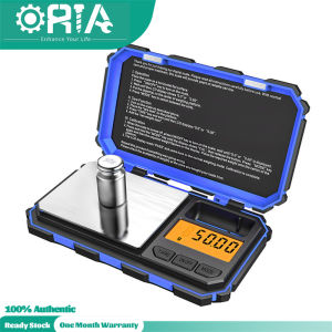 ORIA Digital Mini Scale Kitchen Scale 200g /0.01g Pocket Scale 50g calibration weight Electronic Smart Scale 6 Units LCD Backlit Display Tare Auto Off Stainless Steel(4 Optional Colors)
