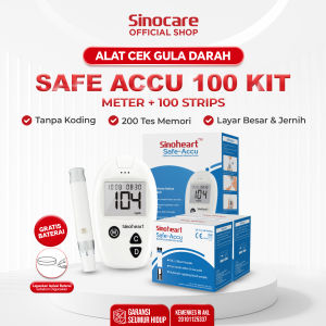 Sinocare Alat Tes Gula Darah Safe Accu Instant BGM 200 Memori HCT 30-60%